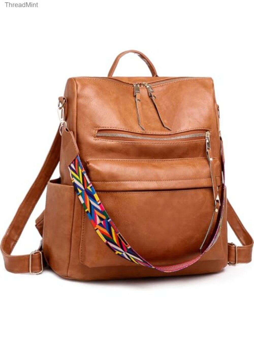 Women's Leather Fashion Backpack Purse, Convertible Shoulder Bag, Laptop